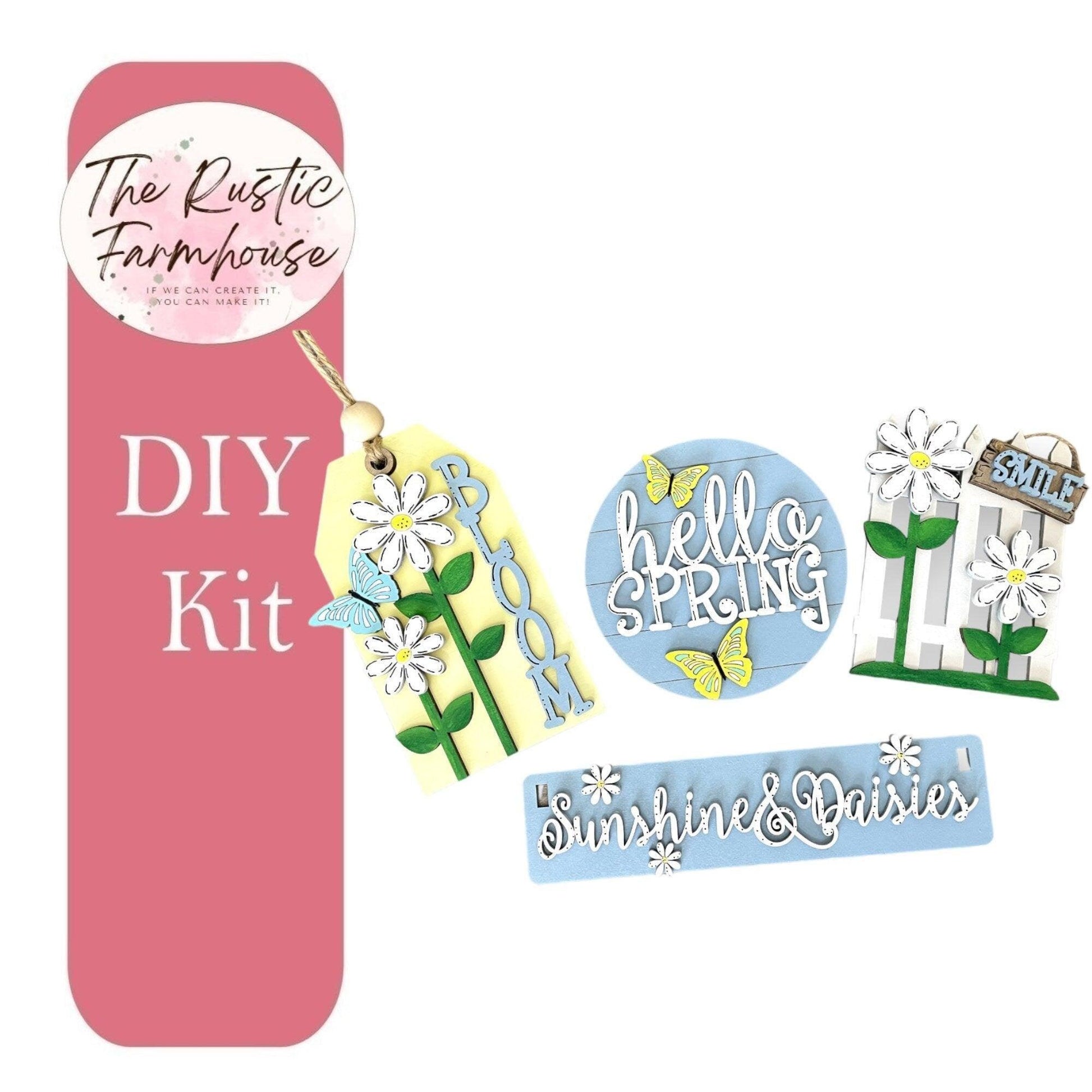 Sunshine & Daisies Interchangeable for Wagon or Raised Shelf Sitter DIY Kit - RusticFarmhouseDecor