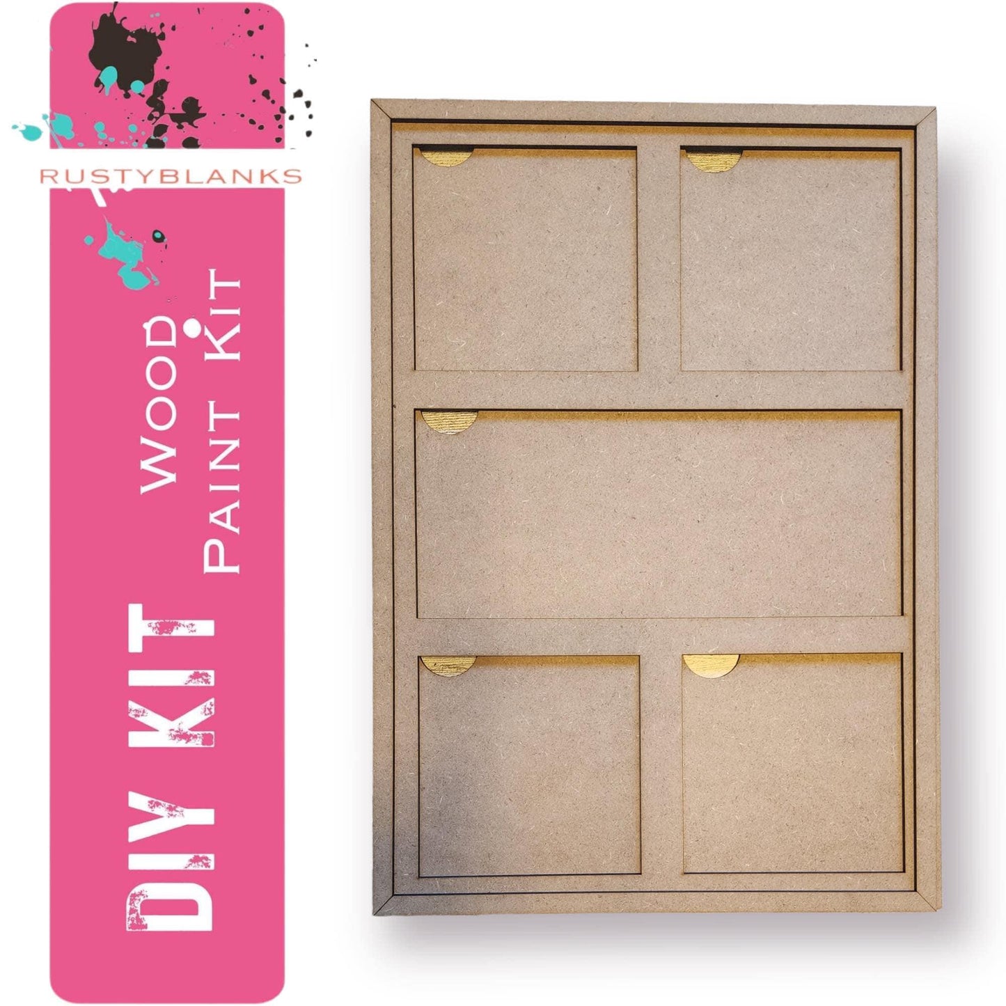 Tall Rectangle Interchangeable Leaning Sign Tile Frame Holder - RusticFarmhouseDecor