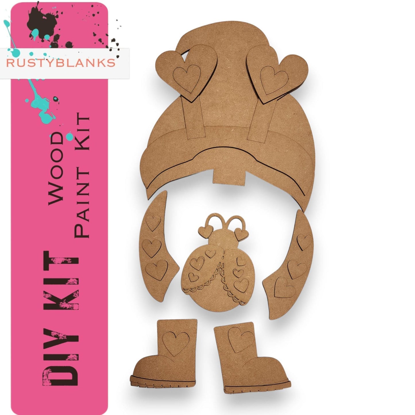 Tall Standing Interchangeable Valentine Girl Gnome Add Ons for our Tall Porch Gnome - RusticFarmhouseDecor