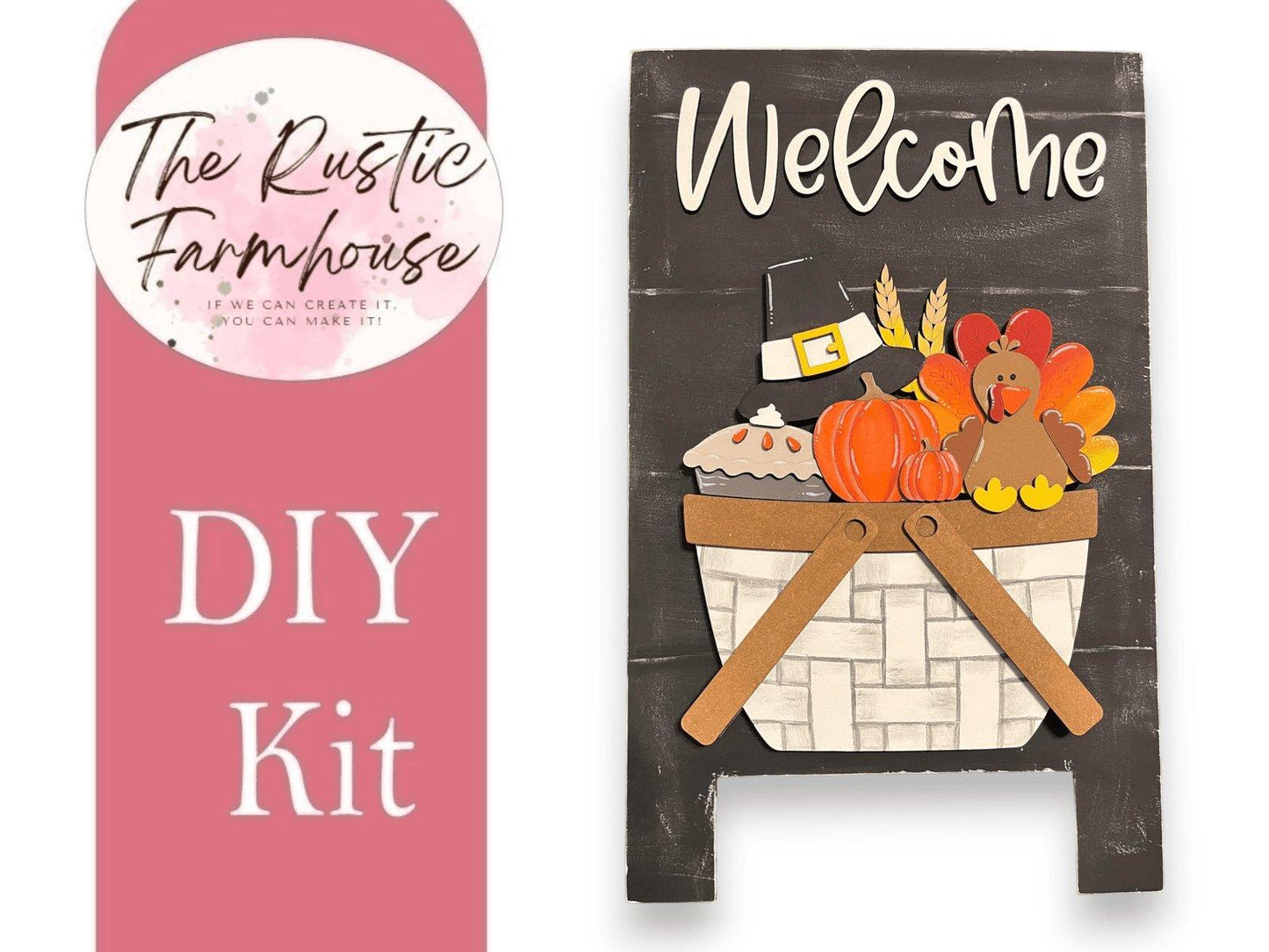 Thanksgiving Turkey Insert for the Interchangeable Flower Basket - RusticFarmhouseDecor
