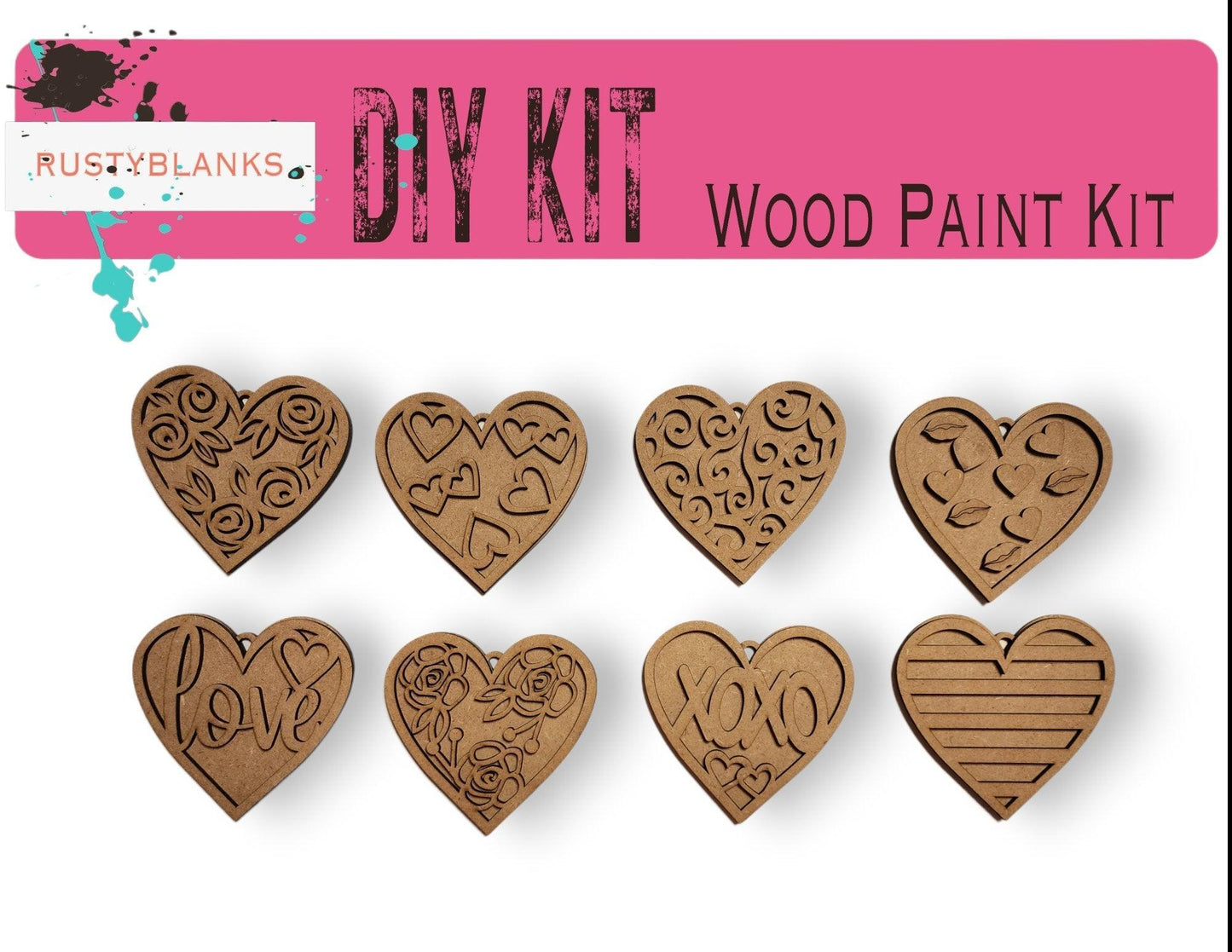 Valentine Heart Ornaments - Red Love Decorations - RusticFarmhouseDecor