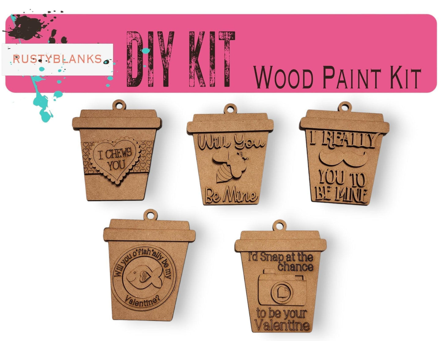 Valentine Latte Cup Ornament Gift Card Holder Ornaments - RusticFarmhouseDecor