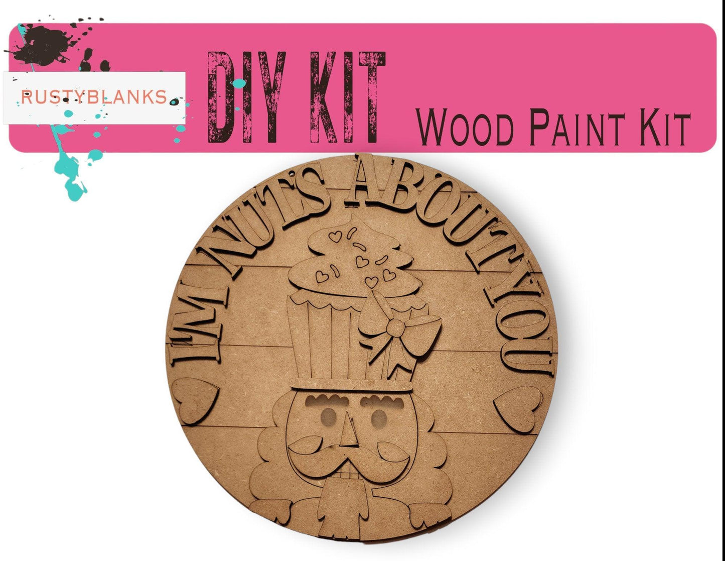 Valentine's Door Hanger, I''m Nuts About You Door Hanger, DIY Nutcracker Valentines Kit - RusticFarmhouseDecor