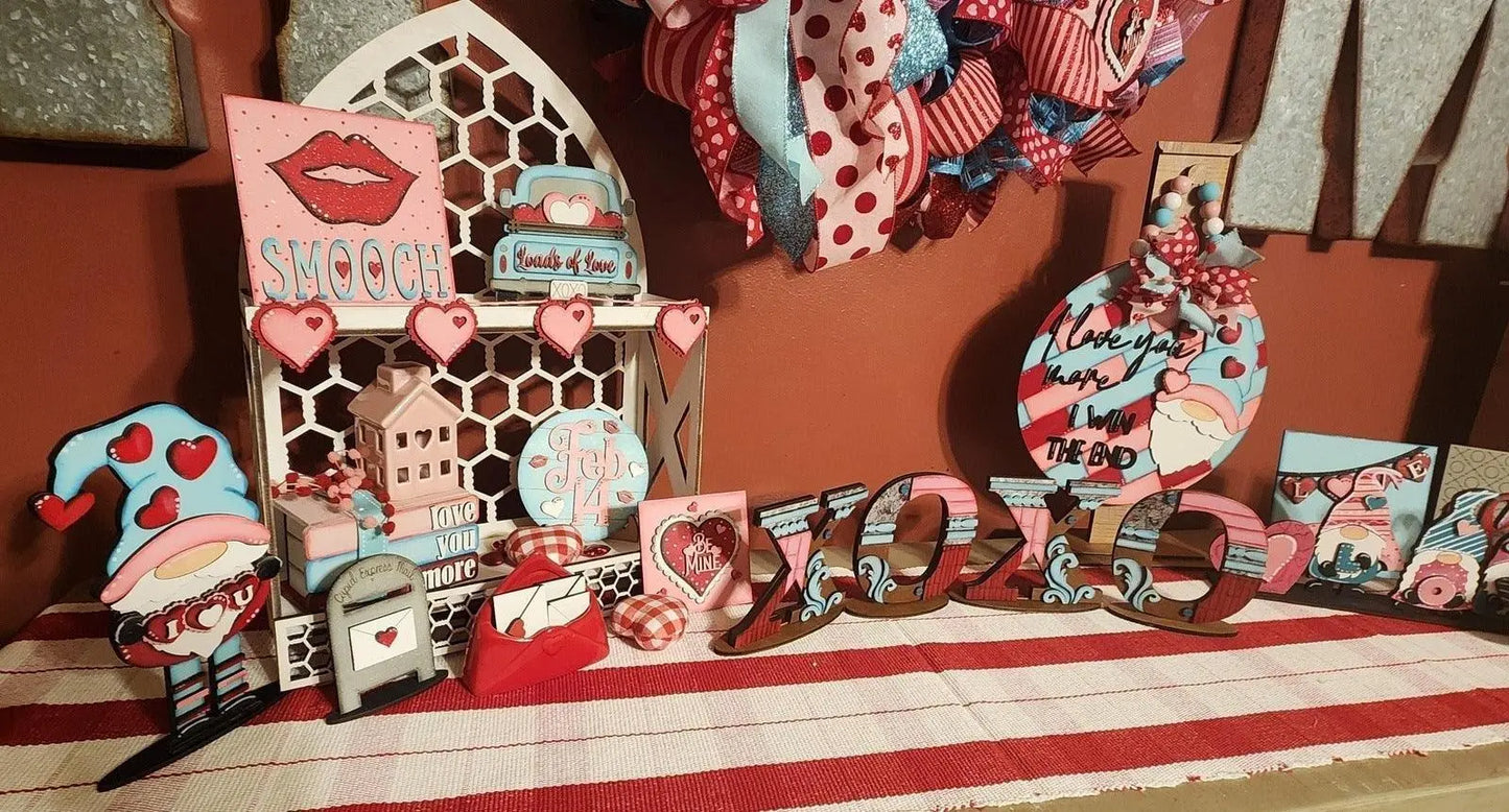 Valentine's XOXO Vintage Standing Letters - RusticFarmhouseDecor