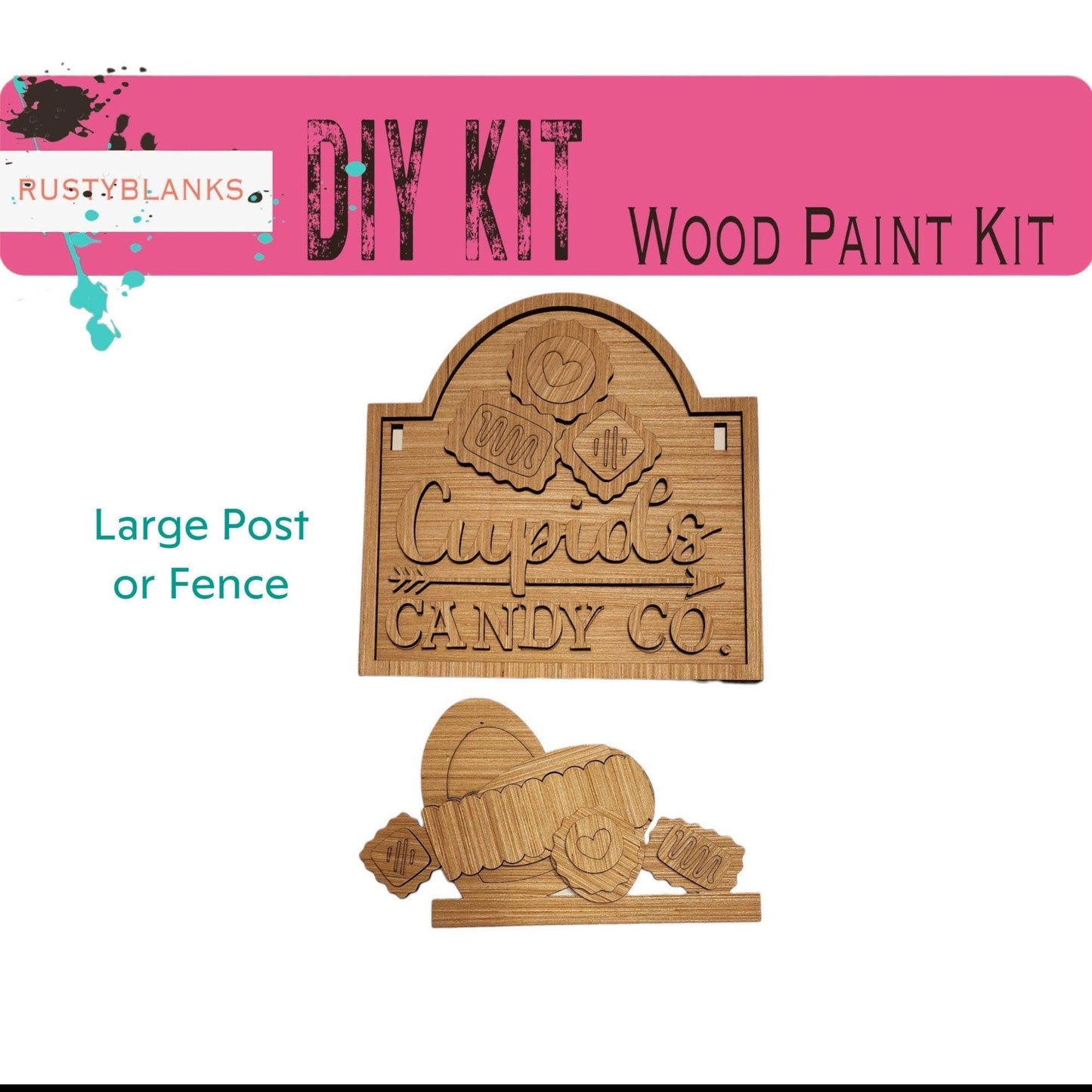 Valentines Cupids Candy Co Add Ons for our Large Interchangeable Fence or Post - RusticFarmhouseDecor