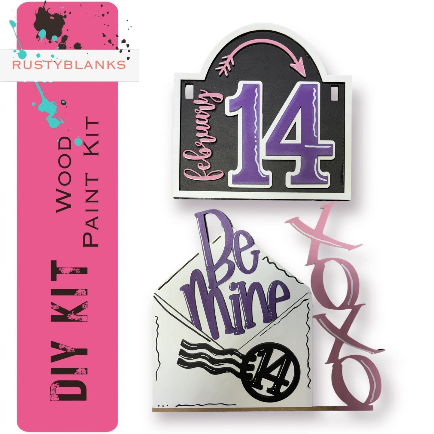 Valentines February 14th Signs and insert for our Mini Interchangeable Posts - RusticFarmhouseDecor