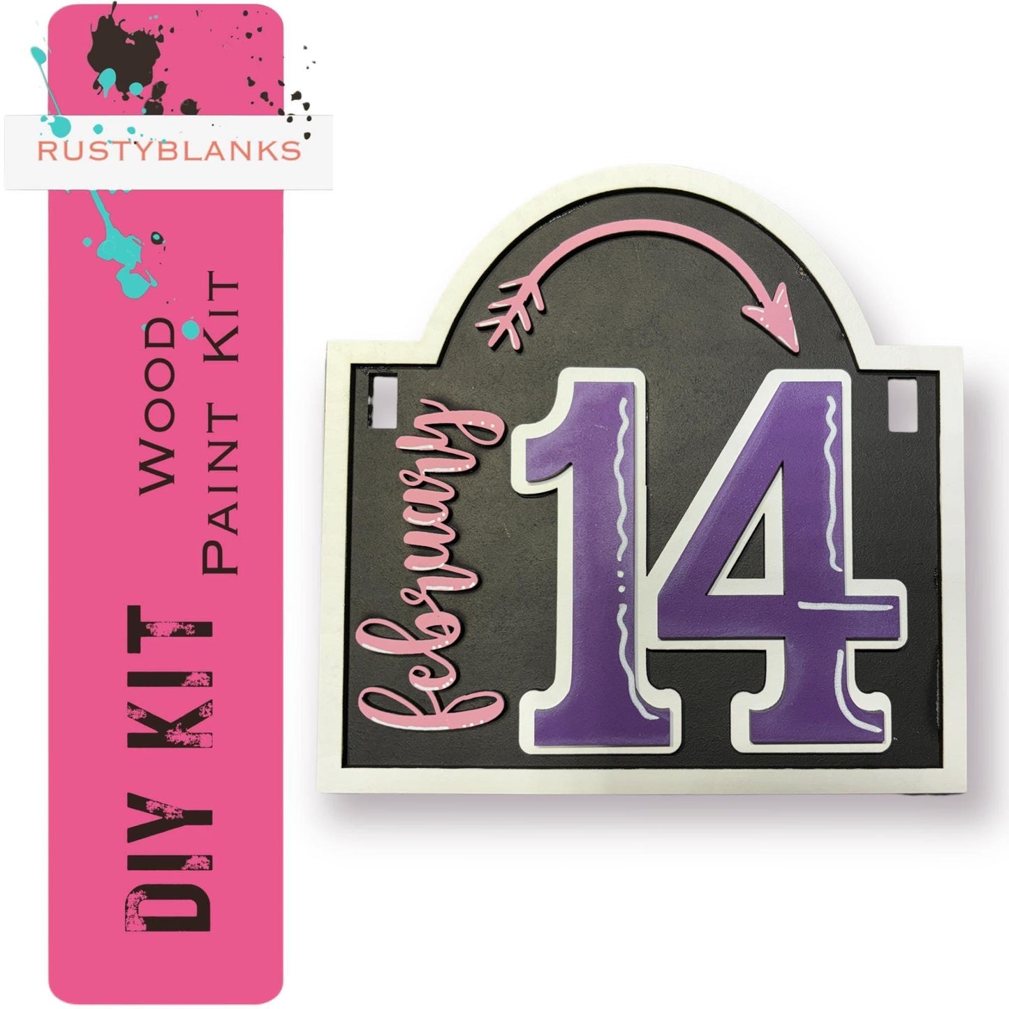 Valentines February 14th Signs and insert for our Mini Interchangeable Posts - RusticFarmhouseDecor