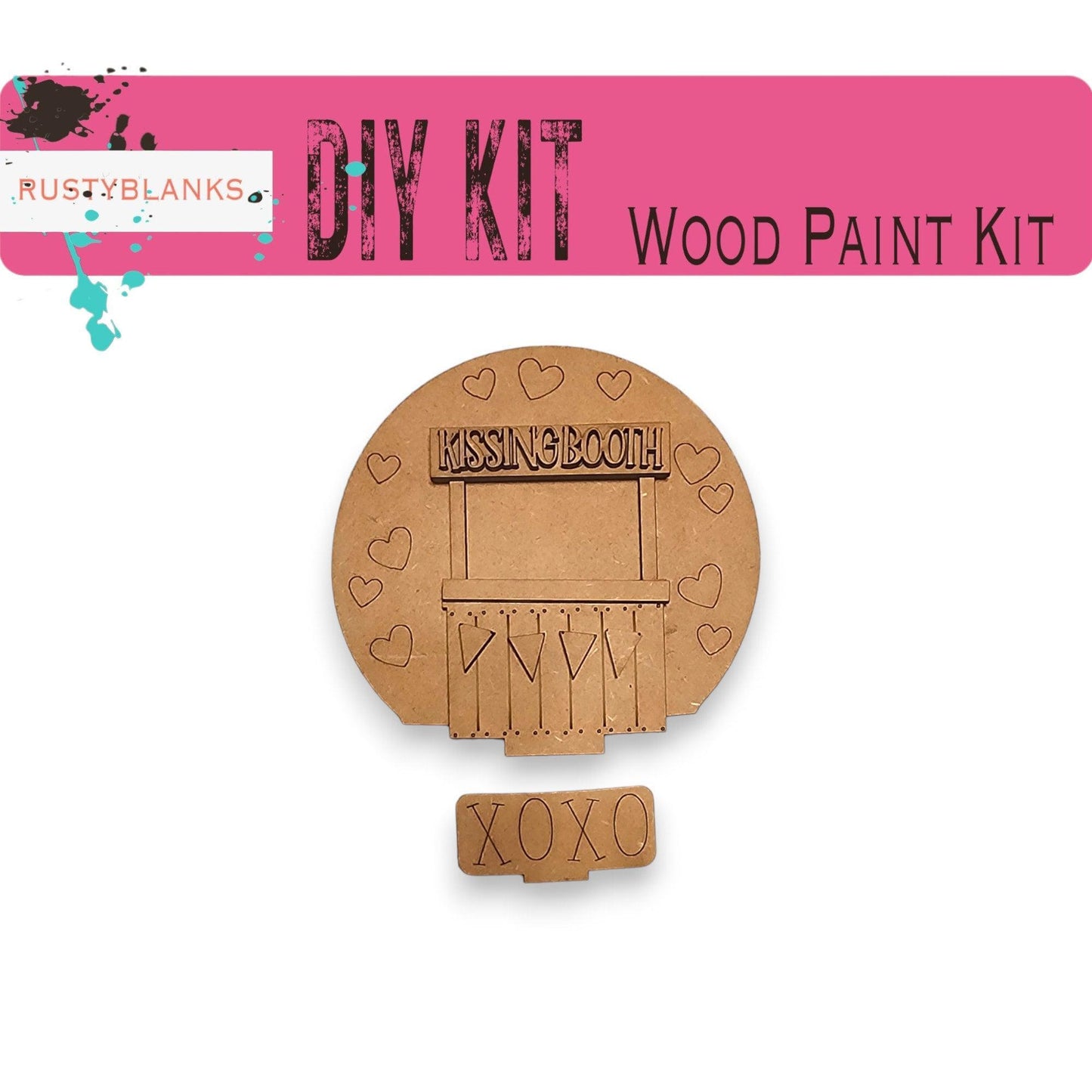 Valentines Kissing Booth Insert for Snow Globe DIY Interchangeable Decor, Gift for Her - RusticFarmhouseDecor