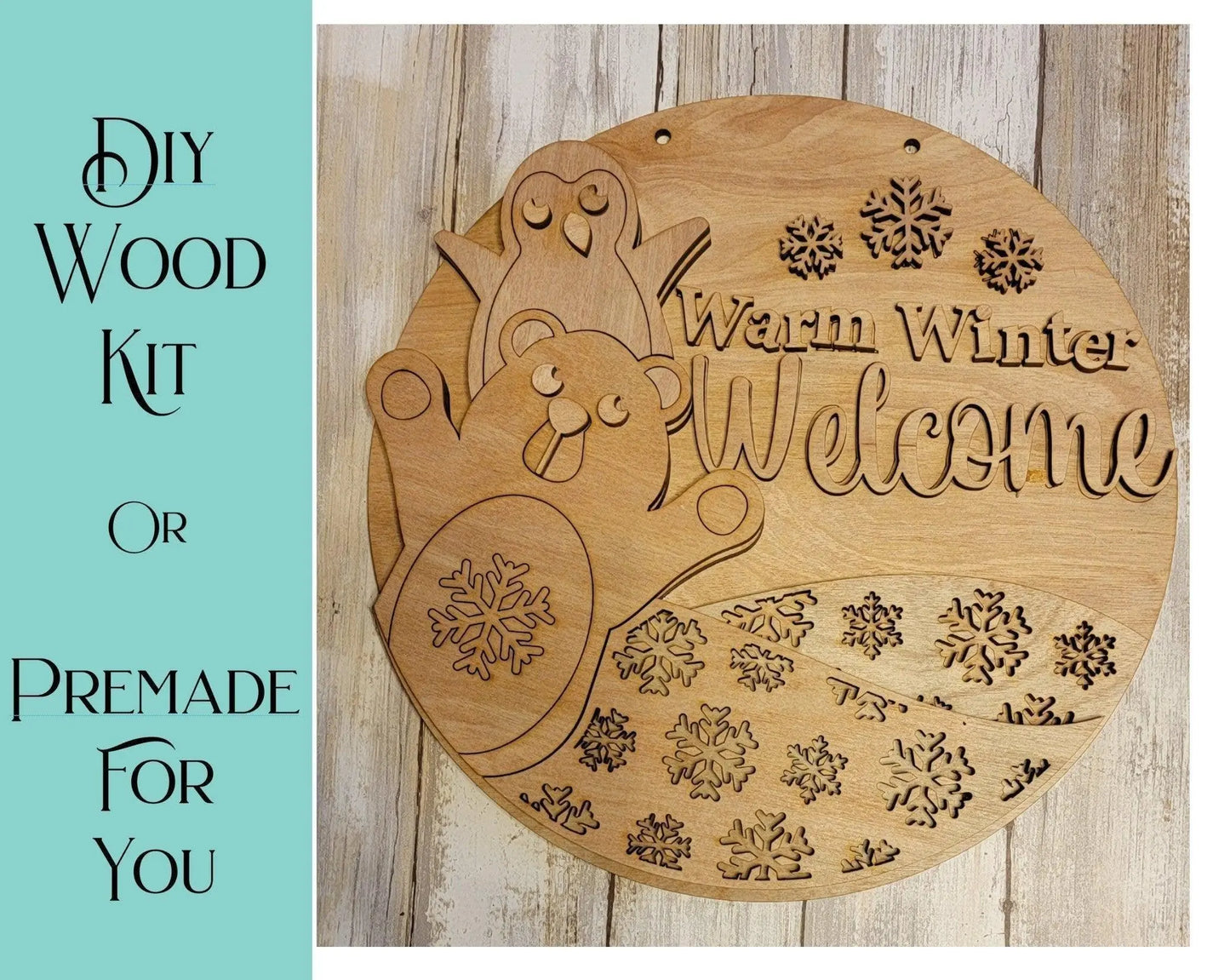 Warm Winter Welcome Door Hanger DIY - RusticFarmhouseDecor