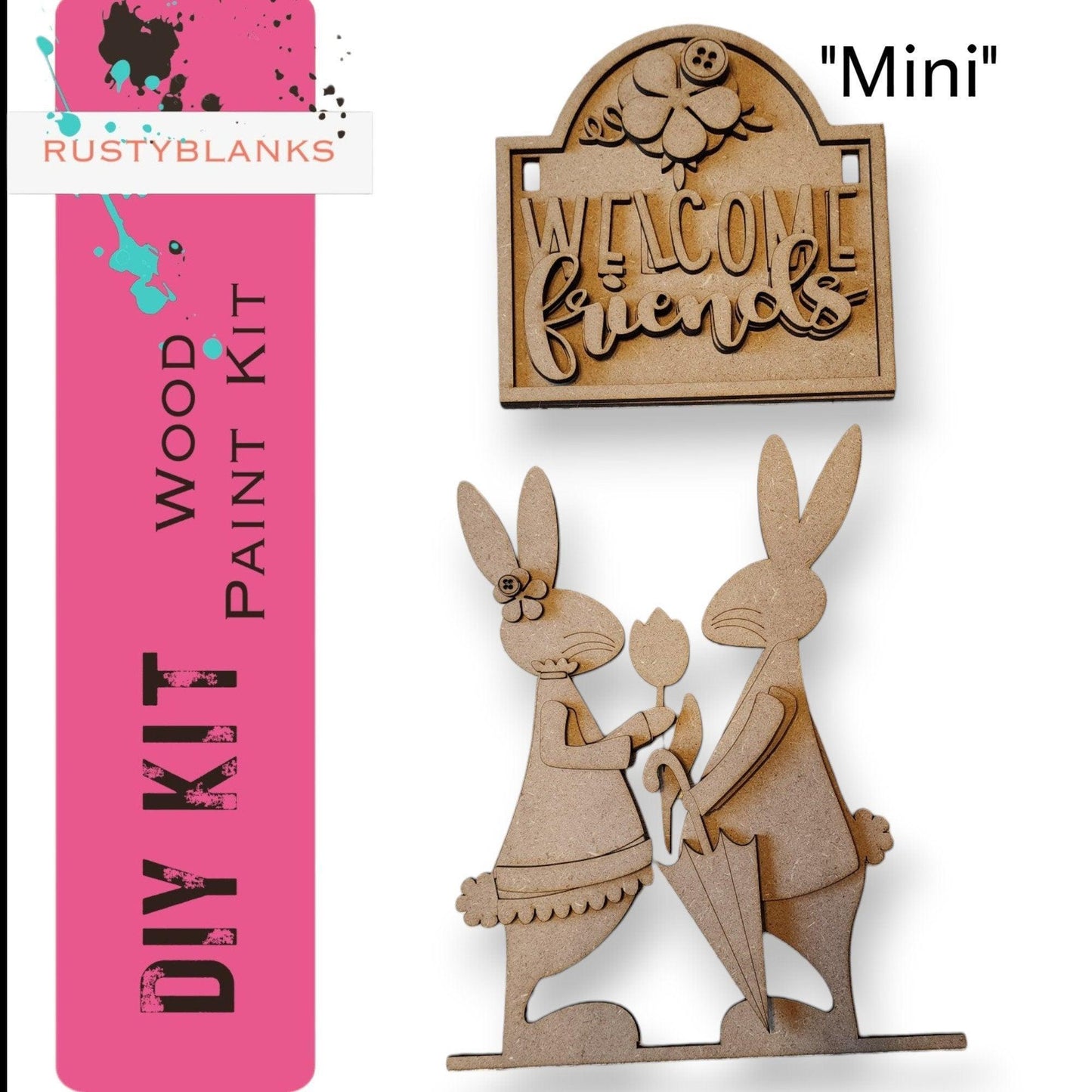 Welcome Friends Interchangeable Sign and Insert for Mini Post - RusticFarmhouseDecor