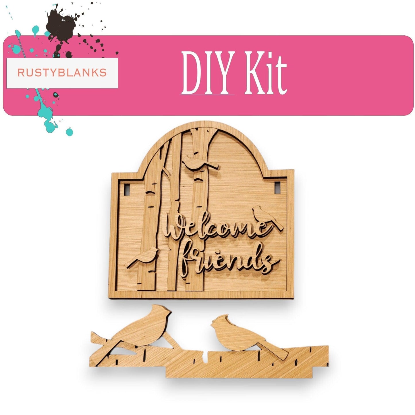 Welcome Friends Sign and Insert for our Interchangeable Fence or Large Post - RusticFarmhouseDecor