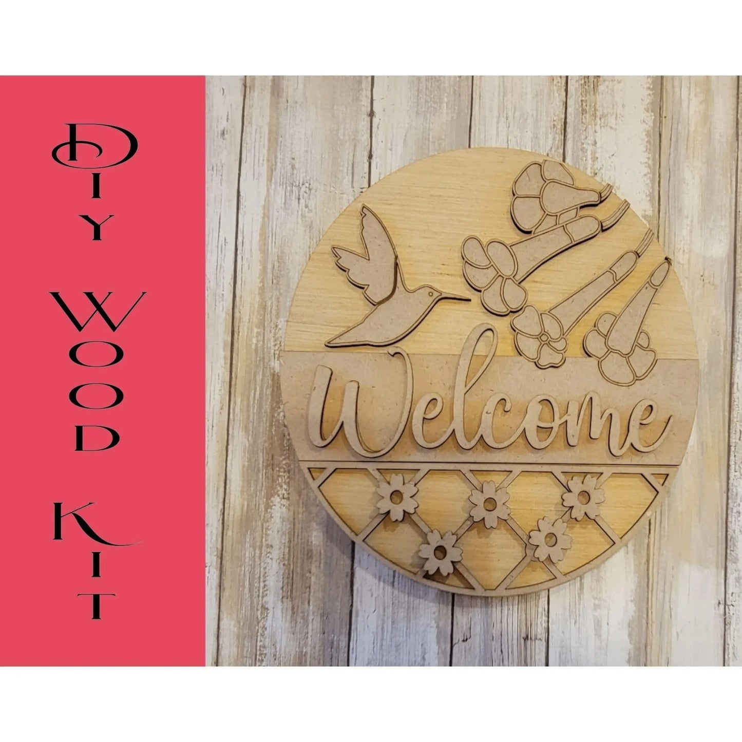Welcome Hummingbird Door Hanger DIY - RusticFarmhouseDecor