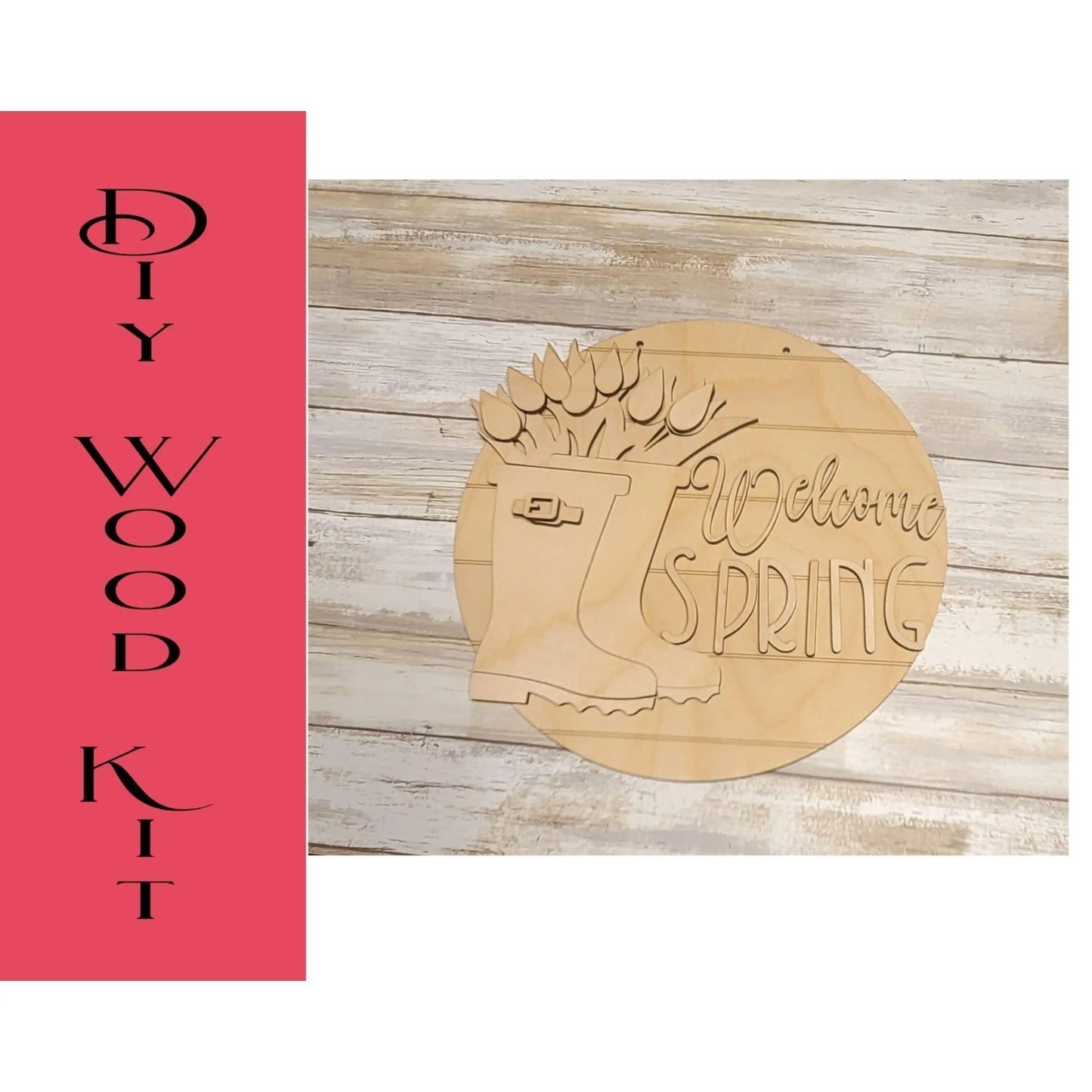 Welcome Spring Door Hanger - RusticFarmhouseDecor