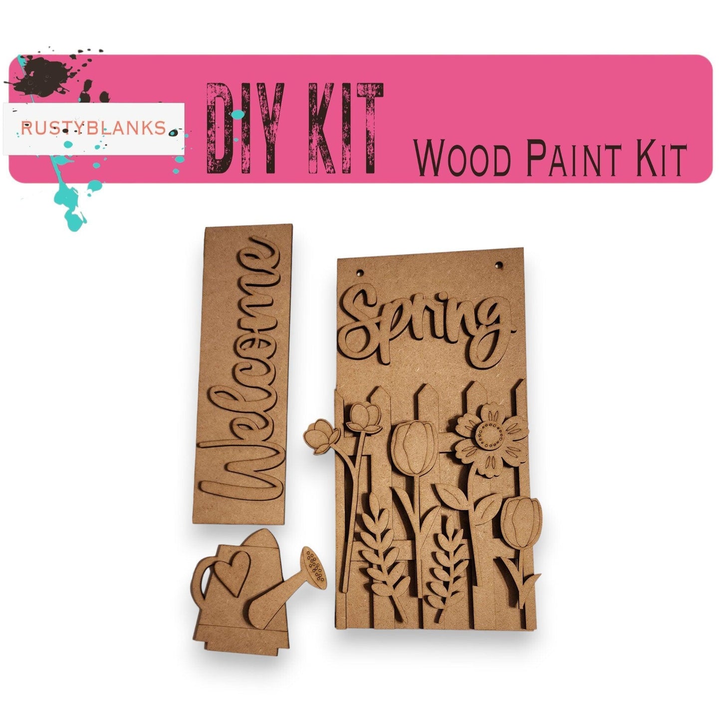 Welcome Spring Insert for Mini Interchangeable Posts - RusticFarmhouseDecor