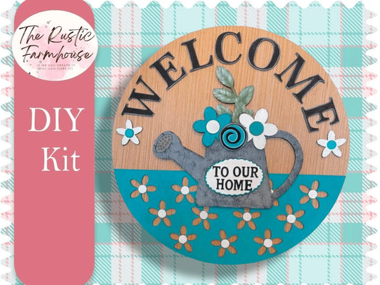 Welcome Spring Watering Can Door Hanger - RusticFarmhouseDecor