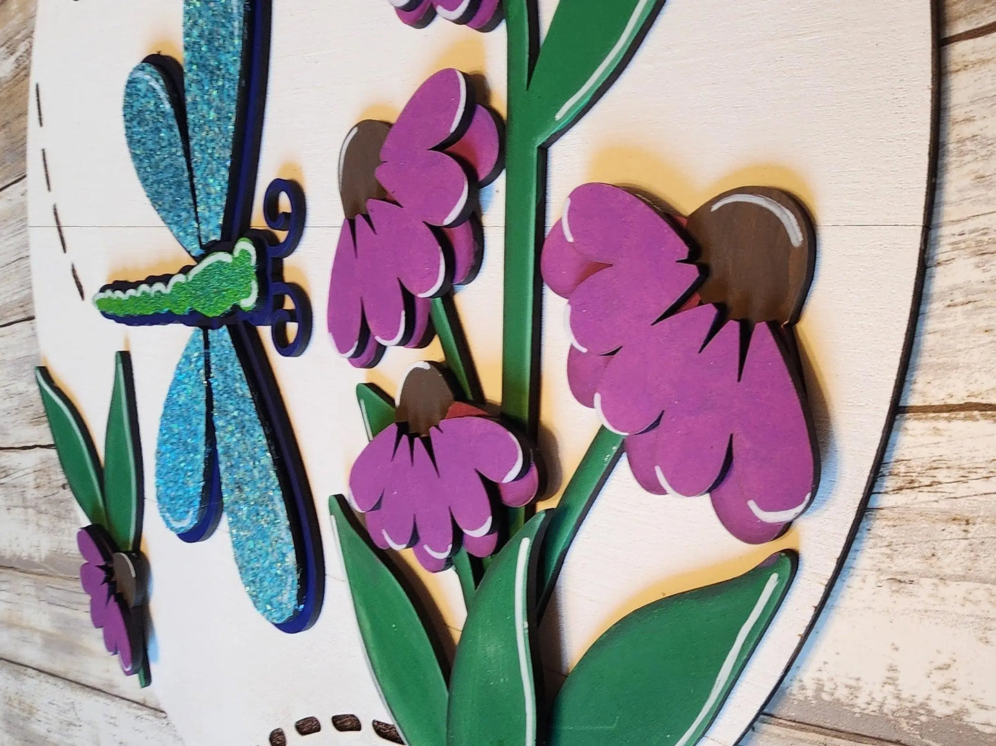Welcome Summer Dragonfly Door Hanger DIY Craft Kit Cone flowers - RusticFarmhouseDecor