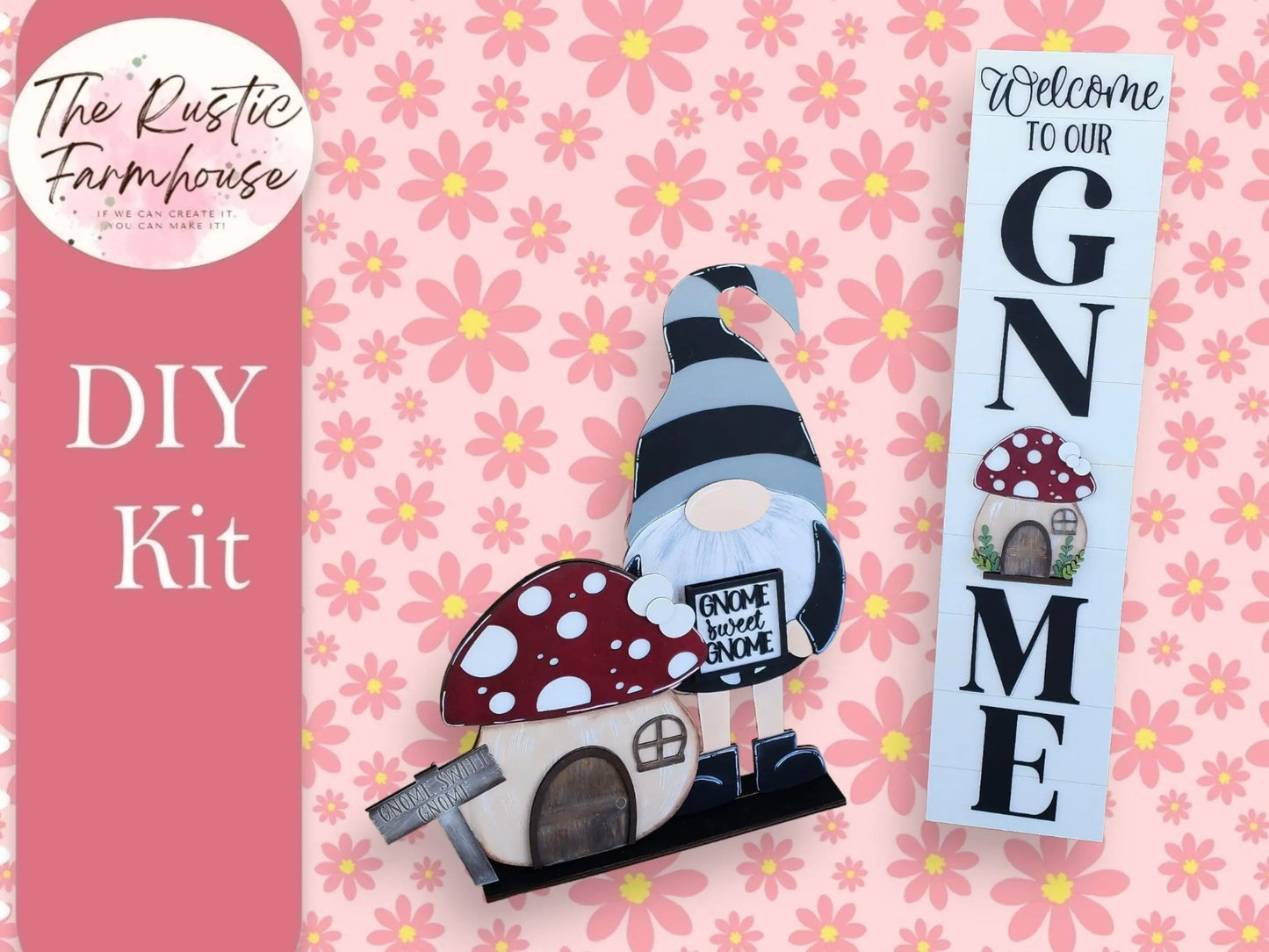 Welcome to our Gnome interchangeable mushroom, DIY Porch Decor,Front Porch Decor, DIY Interchangeable Porch Leaner - RusticFarmhouseDecor