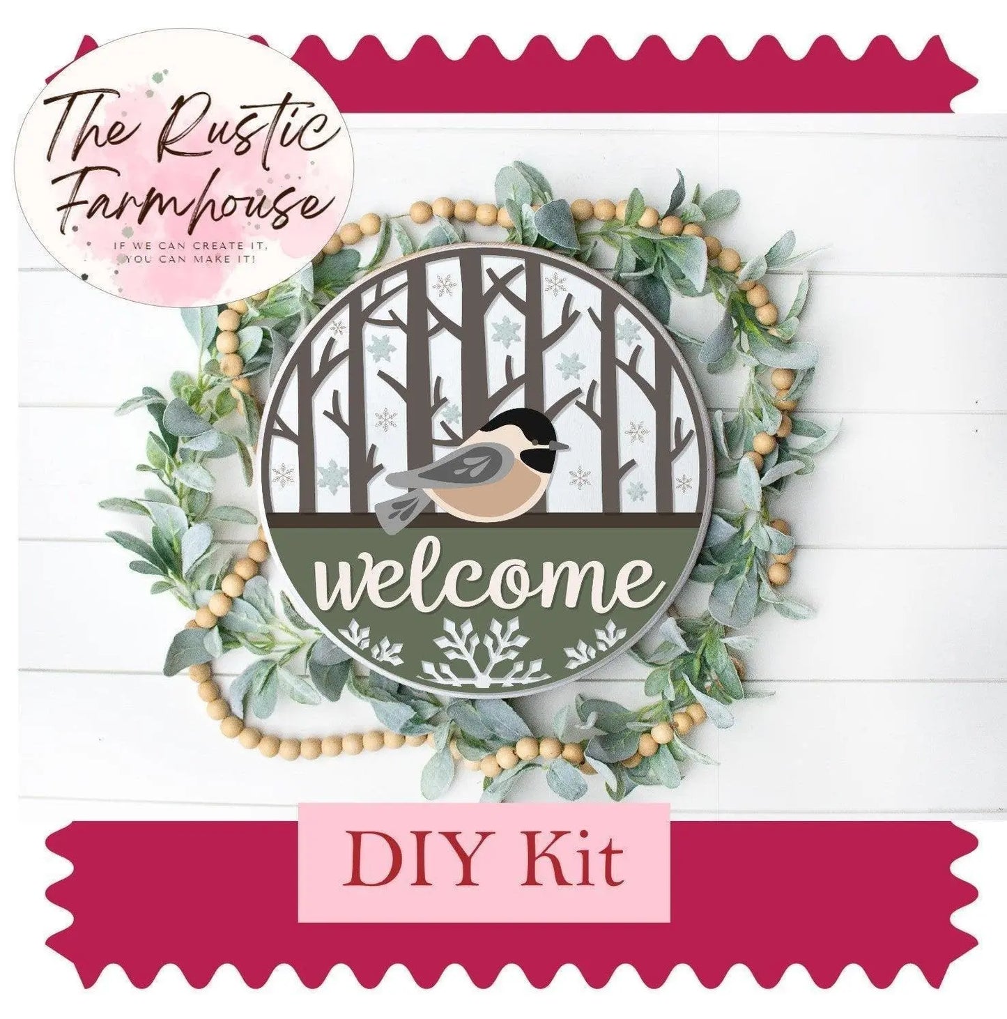 Welcome with bird Door Hanger DIY - RusticFarmhouseDecor