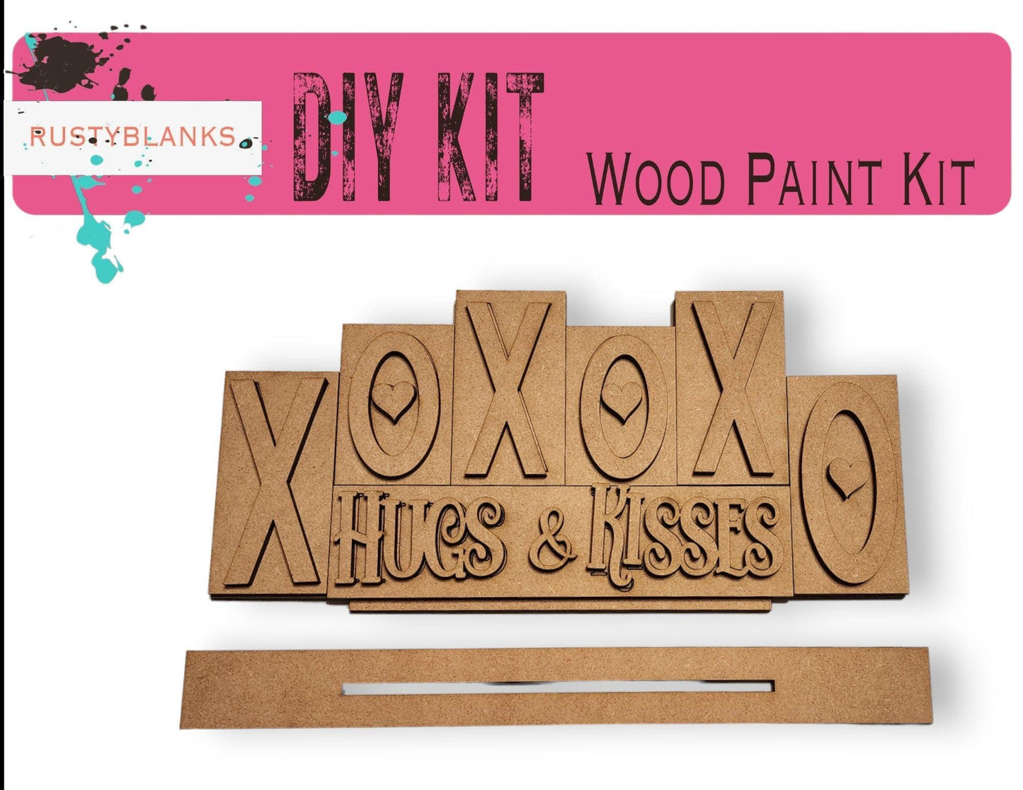 XOXO Valentines Day Block Shelf Sitter , DIY Holiday Deco - RusticFarmhouseDecor