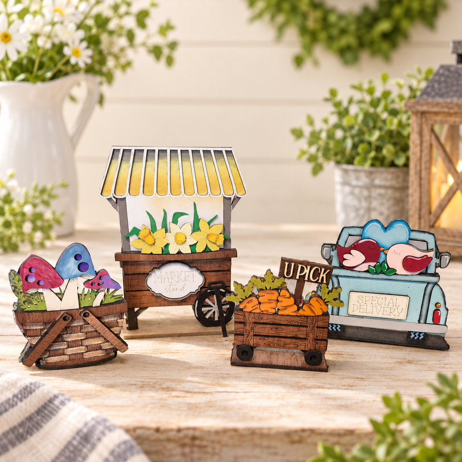 Bases - Flower Basket, Birdhouse & Snow Globe