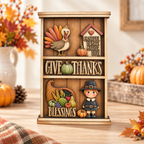 Interchangeable Wall Collage Shelf Insert Sets, Seasonal DIY Wood Kits for Fall, Christmas, and Home Decor
