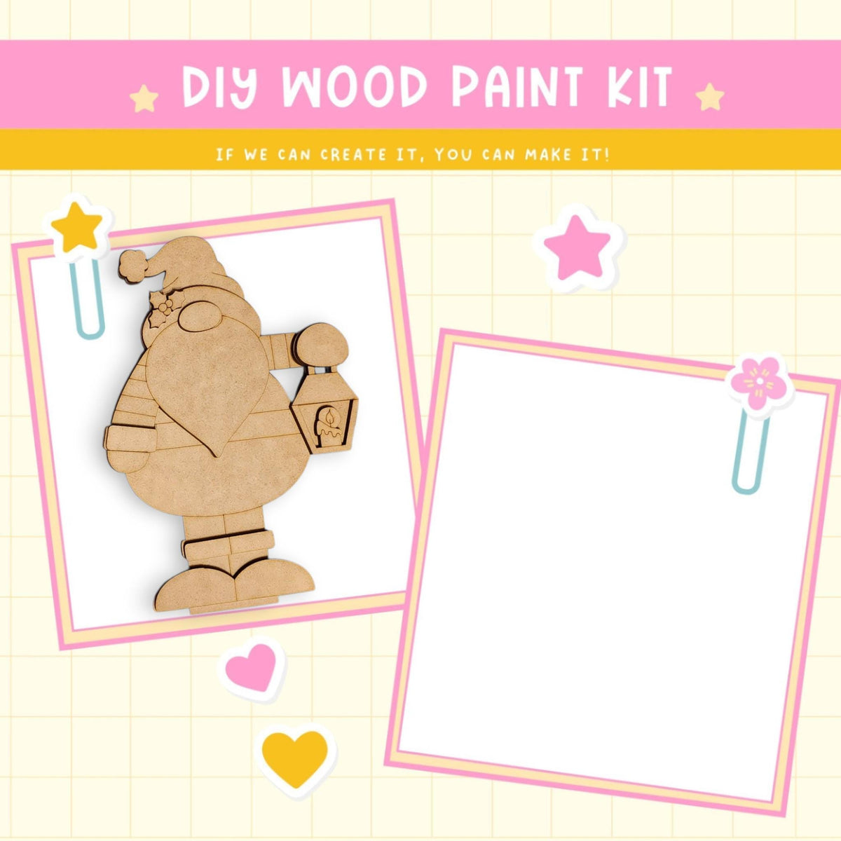 a wooden cutout of a cartoon character