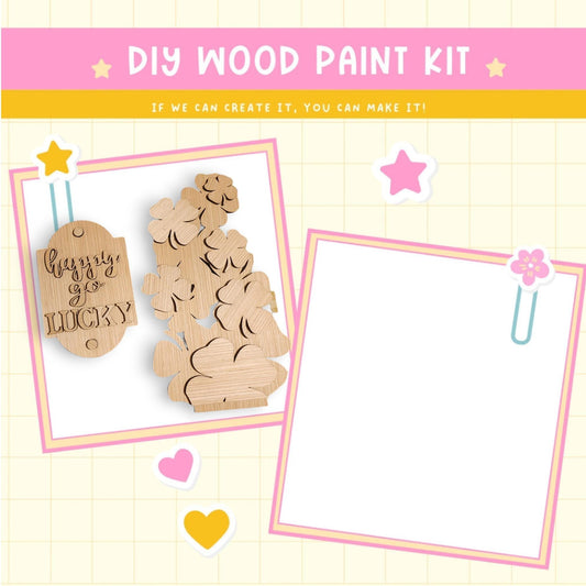 a wooden craft kit with a picture of a teddy bear