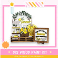 a picture of a lemon themed wood paint kit