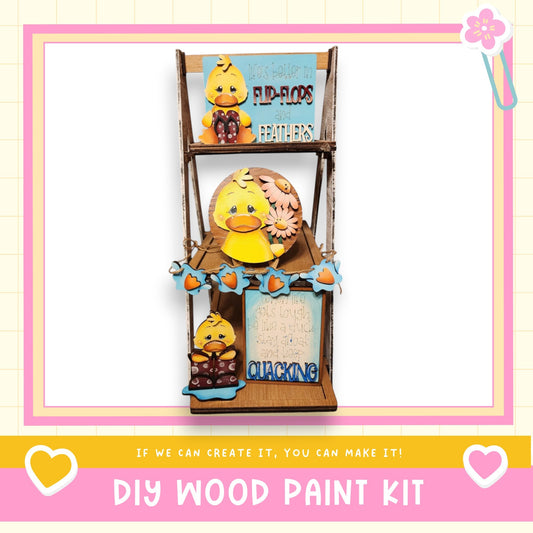 a diy wood paint kit with a picture of a ducky
