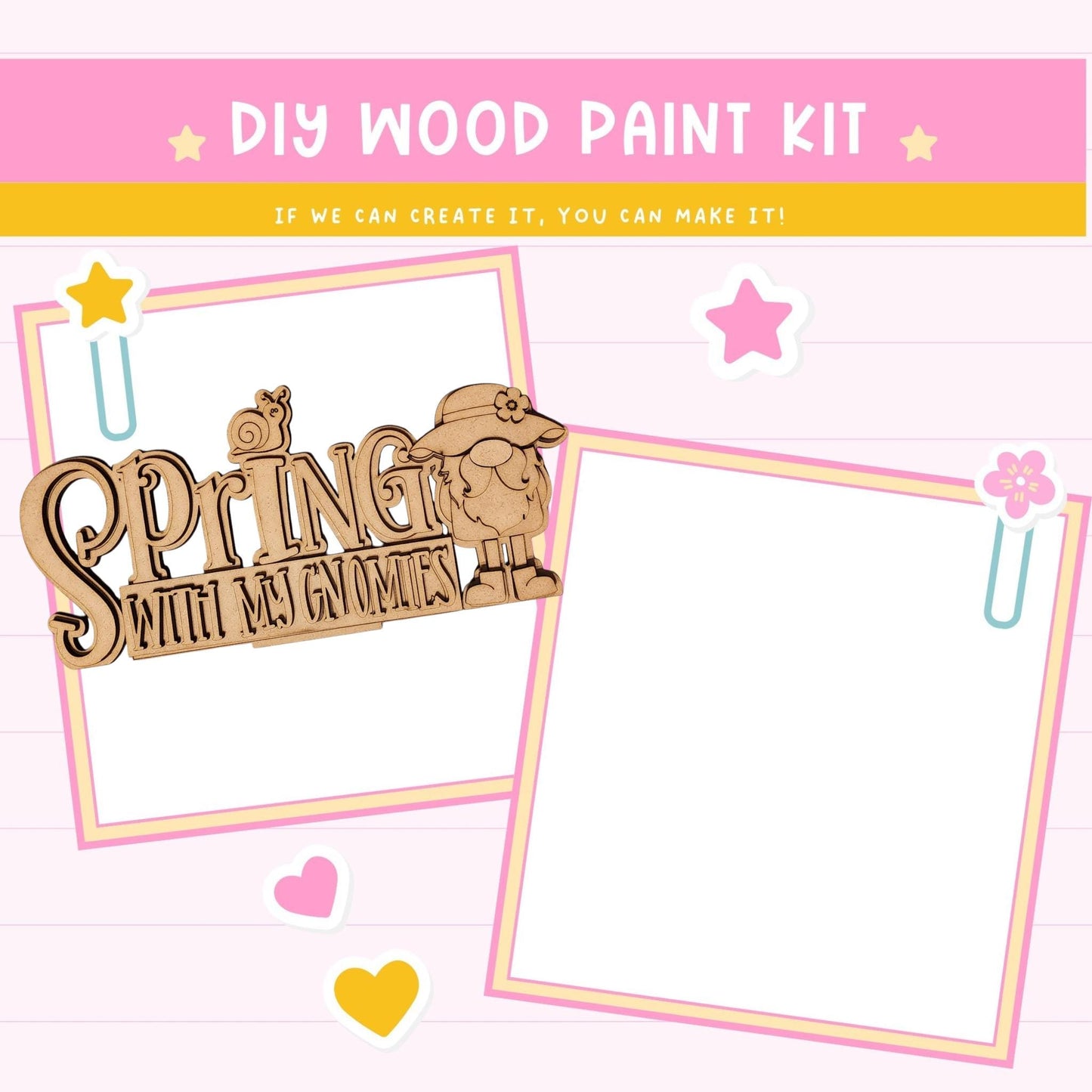 Spring With My Gnomies DIY Shelf Sitter Wood Kit