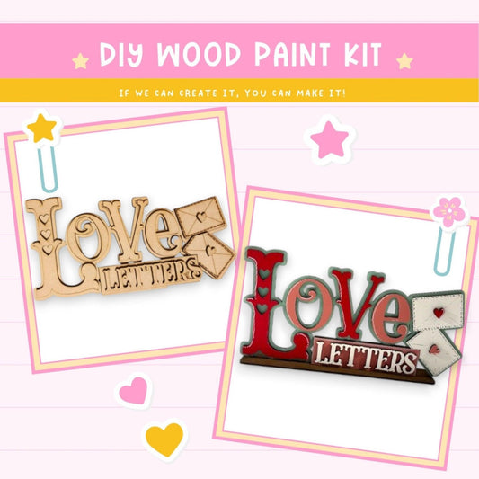 a couple of wooden letters sitting on top of each other