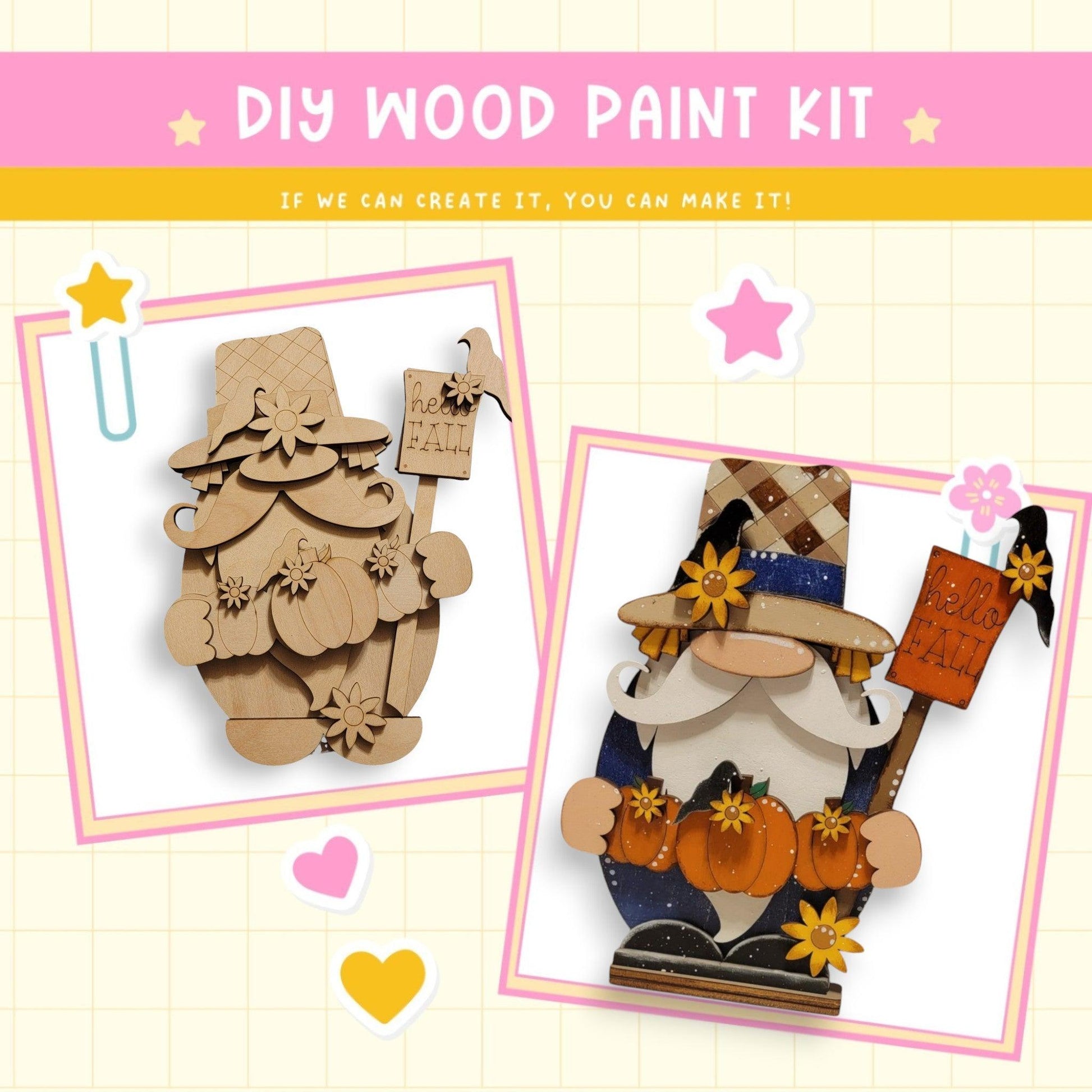 a couple of pictures of a wooden craft kit