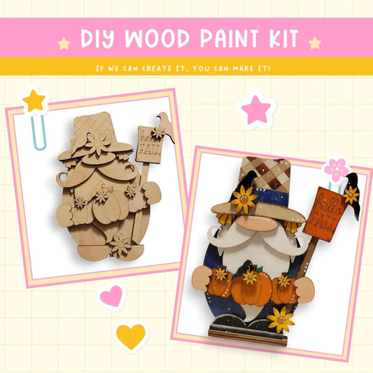 a couple of pictures of a wooden craft kit