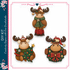 three Christmas ornaments, each with a unique design and color scheme. The ornaments are arranged in a row, showcasing the creativity and craftsmanship involved in their creation.