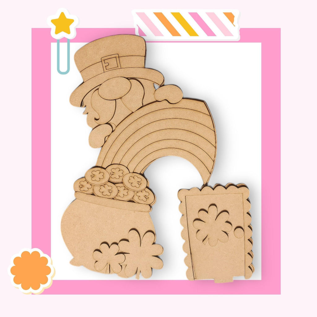 a wooden cutout of a lepreti saint patrick's day lepre