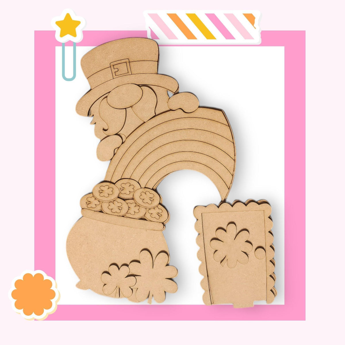 a wooden cutout of a lepreti saint patrick's day lepre