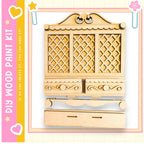 a wooden cabinet kit, which includes a wooden cabinet and its accompanying drawer. The kit appears to be a DIY project, as indicated by the text "My DIY Painted Kit" and "If we can create it, we can make it."