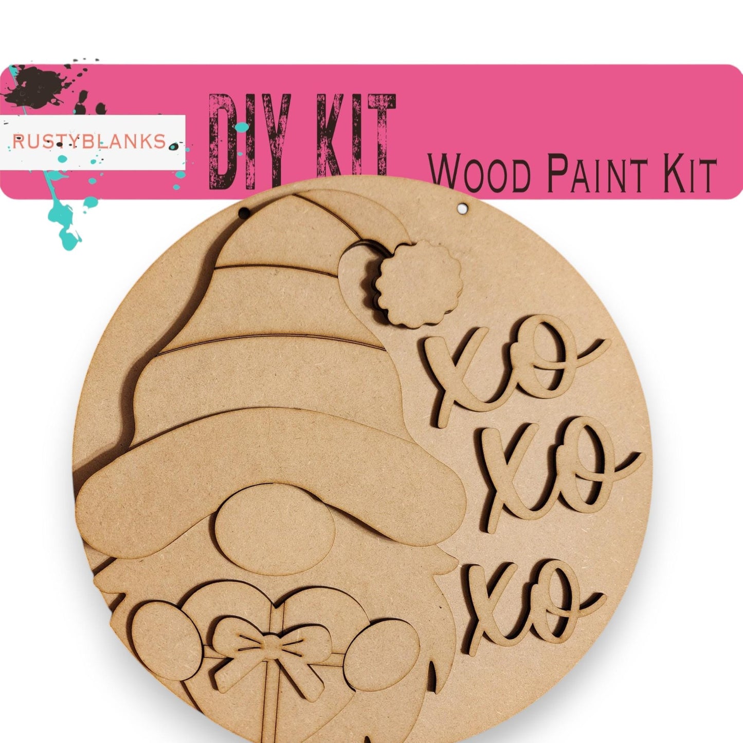 a wooden craft kit with a picture of a woman in a hat