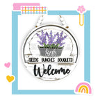 a sign that says seeds, bunnies, bouquets, welcome