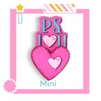 a pink brooch with two hearts on it