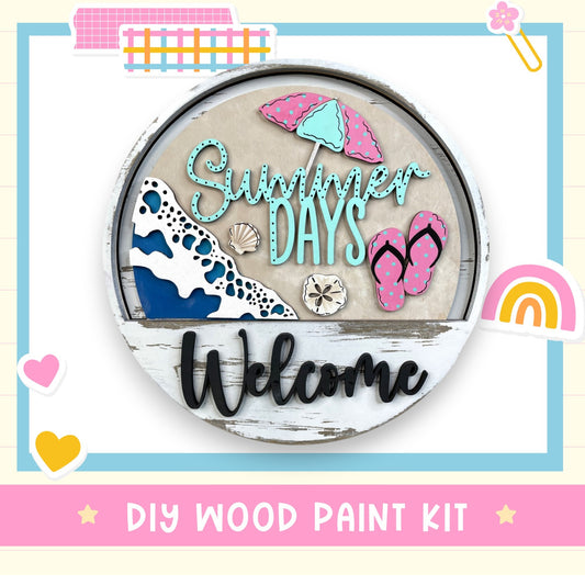 a sign that says summer days is painted on a wall