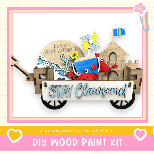 a wooden wagon with a sign that says stay classcard