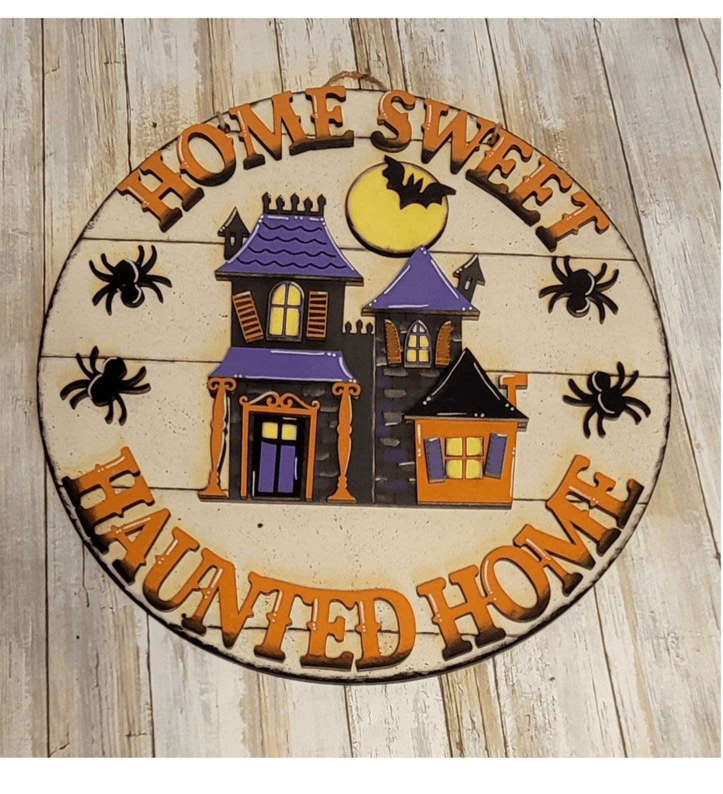 Home Sweet Haunted Home Halloween Door Hanger - RusticFarmhouseDecor