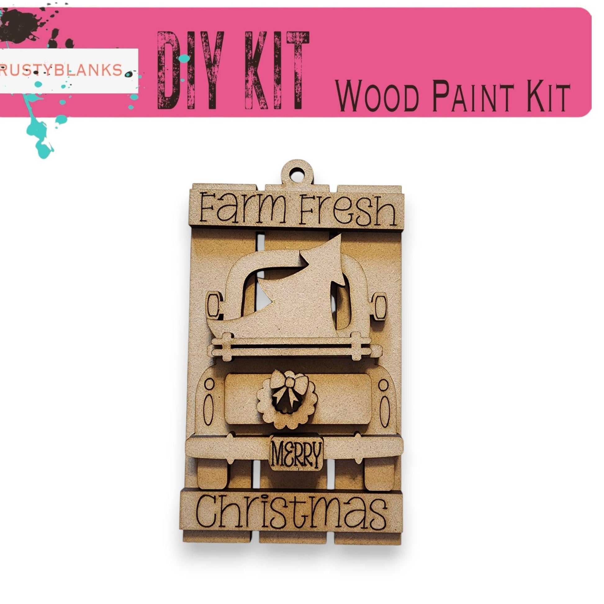 a wooden craft kit with a picture of a sewing machine