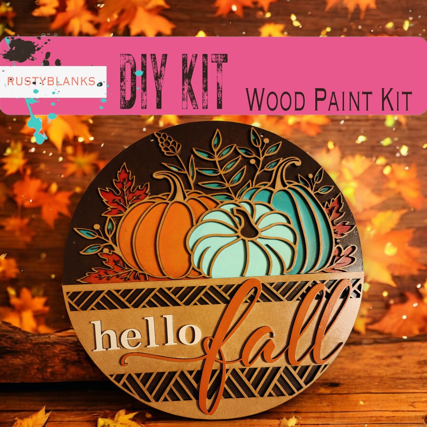 Hello Fall Front Door Decor | Fall Door Hanger | Hello Fall Pumpkins | Fall Door Hanger | Housewarming Gift | Home Decor | Wreath