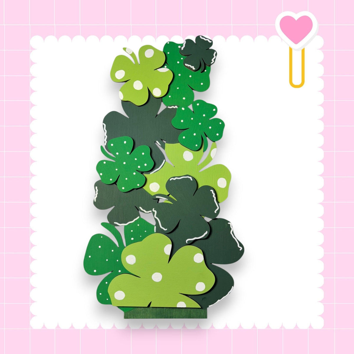 a card with a bunch of shamrocks on it
