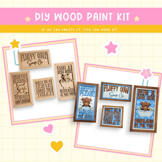 a picture of some wooden stamps and a picture of a bear