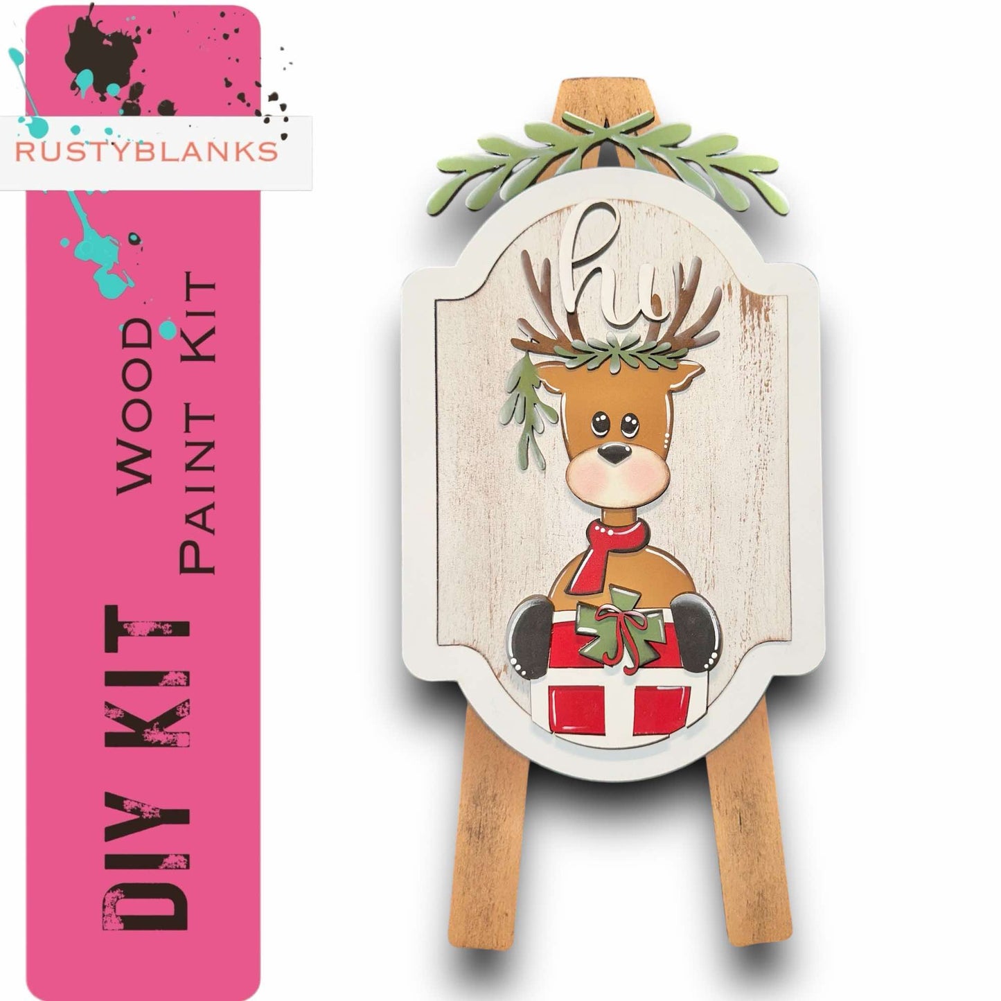 a wooden sign with a deer on it