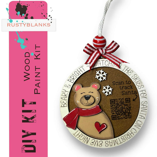 a christmas ornament with a bear on it