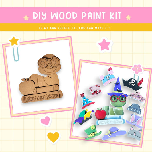 a wooden craft kit with a picture of a frog